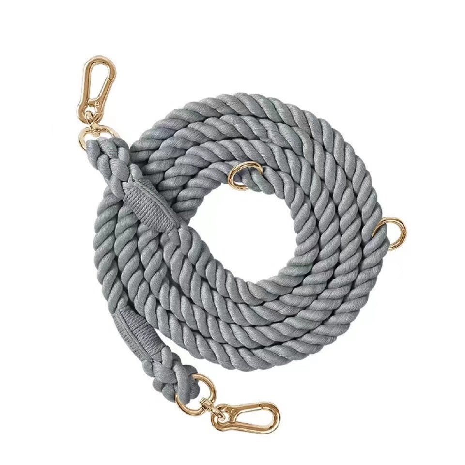 HANDS FREE DOG ROPE LEASH - CHARCOAL