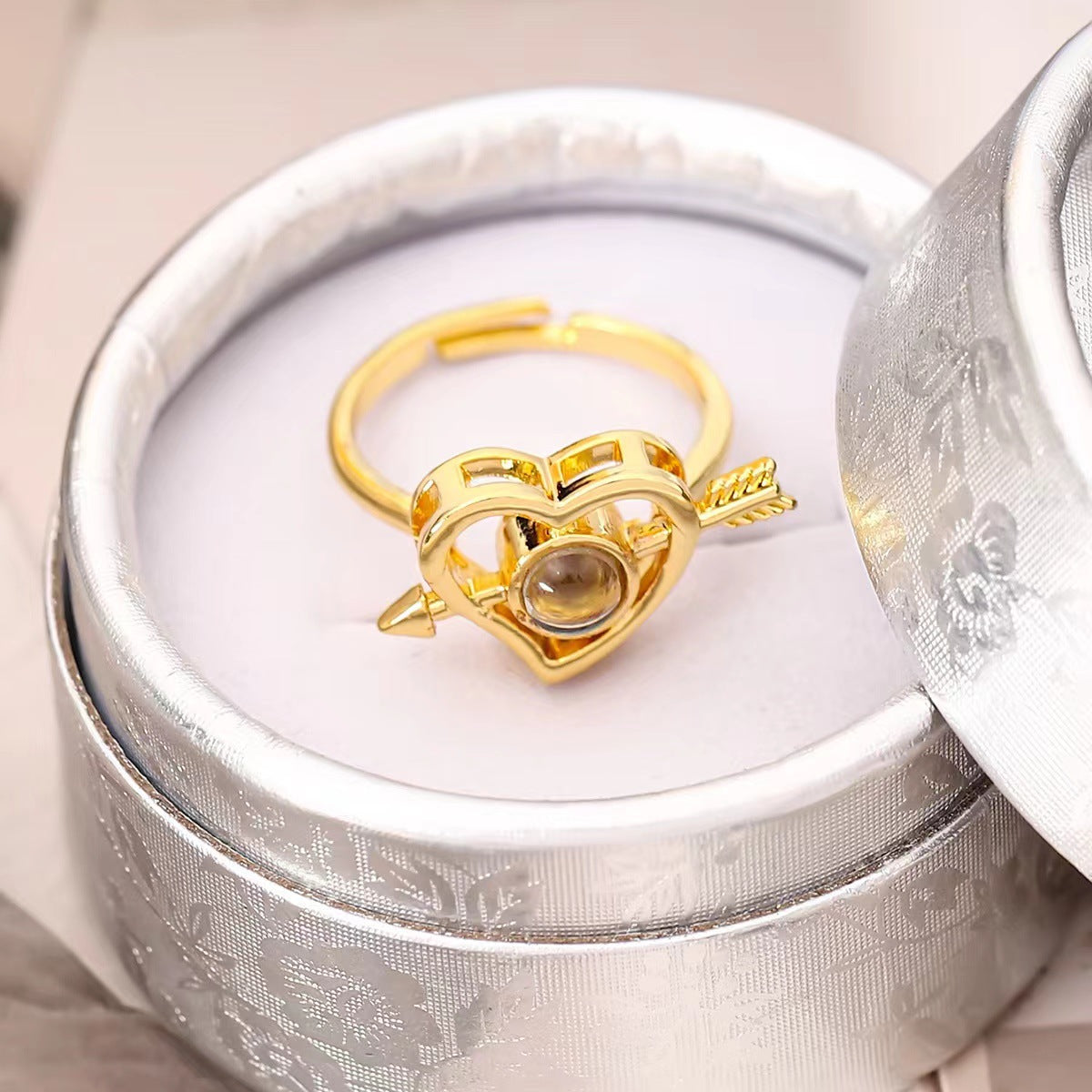 Personalized Image Projection Trendy Style Unique Ring