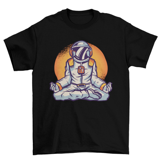 Astronaut meditating t-shirt design