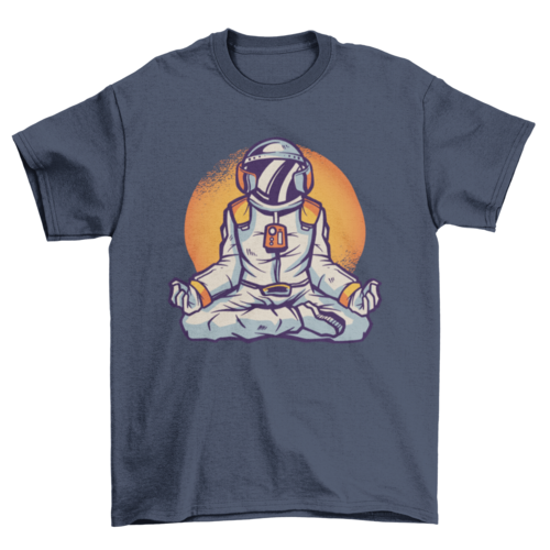 Astronaut meditating t-shirt design