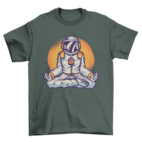 Astronaut meditating t-shirt design