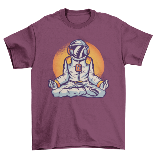 Astronaut meditating t-shirt design